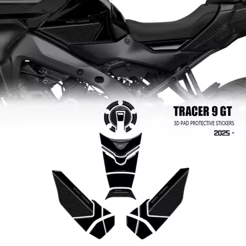 New Tracer 9GT Tech Black Tank Pad Combination Accessories Motorcycle 3D Resin Sticker Kit For Trace
