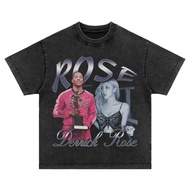 Pure Cotton American T-shirt Rose Park Choi Young Rose Hip-hop Street Wash Vintage Short Sleeved Cou