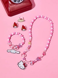 HELLO KITTY AND FRIENDS | SHEIN 兒童珠寶套裝,項鍊、手鍊、耳環、戒指