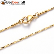 BeeBeecraft 1pc 304 Stainless Steel Coreana Chain Necklace Making with Lobster Claw Clasp Golden 19.68 inches(50cm)x1mm