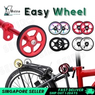 【SG】 1 Pair Brompton Easy Wheels Folding Bicycle Bike Easy Wheel Bearing EZ Rollers Aluminum Alloy W