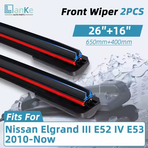 2pcs Car Windshield Wiper For Nissan Elgrand III E52 Elgrand IV E53 2010-Now High Quality Rubber Lon