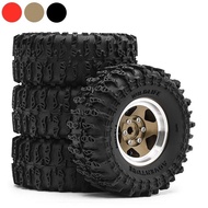 64mm 1.3" Metal Beadlock Wheel Tire Set for 1/18 1/24 RC Crawler Car TRX4M SCX24 AX24 FCX24 FCX24M  