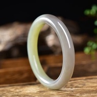 天然和田玉煙紫手鐲 圈口57.6mm 玉質細膩溫潤