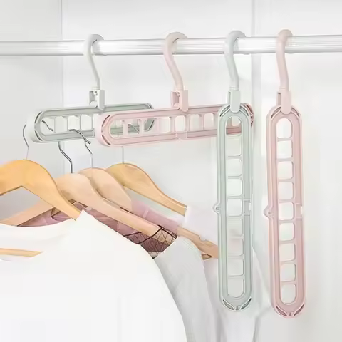 9 Hole Clothes Hanger Space Saving Clothes Hanger Magic Clothes Hanger Multifunctional Drying Rack W
