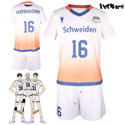 Anime Haikyuu!! #16 HOSHIUMI Cosplay Costumes ADLERS Volleyball Jersey #20 KAGEYAMA Sportswear Haiky