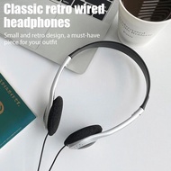 Retro Y2K Head-mounted Portable Headset Stereo Speakers Classic Personality Sports Music Wired Headp