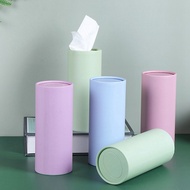 Travel Cylinder Tissue Car Tissues Box Morandi Round Tissue Box Car Tissue Holder Car Tissue Contain
