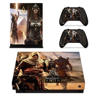 Assassin s Creed Origins Full Body Protective Vinyl Skin Decal For Xbox one X Console and 2PCS Contr