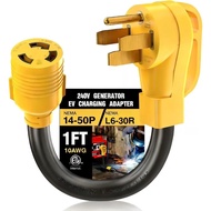 Kabel Penyesuai 240V Tahap 2 NEMA 14-50P ke L6-30R, Tersenarai ETL 50A 4 Pin Lelaki ke 30A 3 Pin Per