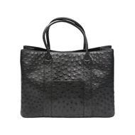 鴕鳥皮黑色 x GP 手提包，全尖頭皮革

鴕鳥皮黑 [二手]