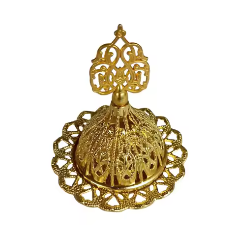 High Quality Gold Incense Burner Middle East Arab Metal Incense Holder Hollow Star Moon Ornament Hom