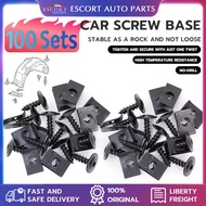 100 Sets Skru Clip Motorcycle Screw Set U-Type Metal Fastener Clip with Anti-Rust Protection