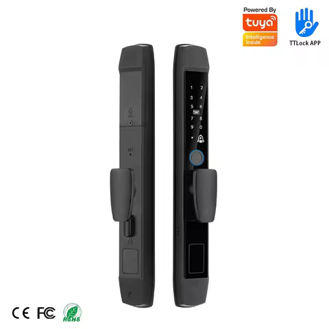 Waterproof Euro 92mm 85mm Mortise Ttlock Tuya wifi Mechanical Anti lock Fingerprint Smart door lock 
