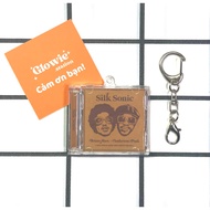 Mini CD Album An Evening With Silk Sonic - Bruno Mars keychain has NFC to scan music link