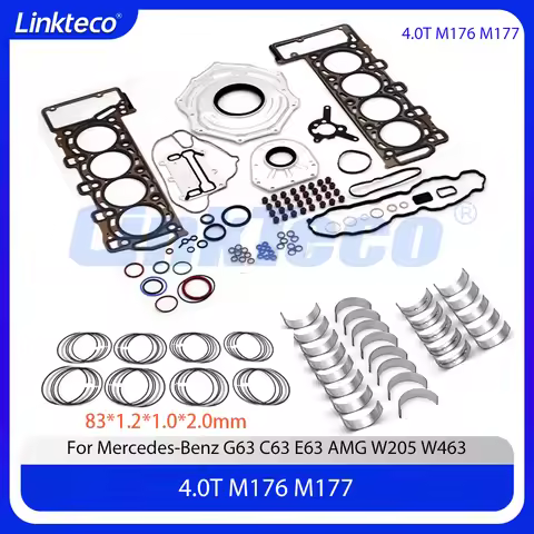 Engine Rebuild Kit Full Head Gasket Set Piston Ring Bearing Fit 4.0 L M176 M177 For Mercedes-Benz G5