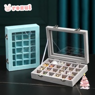 ROXUL Velvet Ring Box Tray, Portable Multi-function Jewellery Organiser Storage, Desktop Storage Box