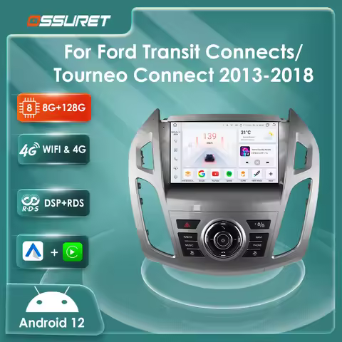 4G 8Core Carplay Android 13 Car radio for FORD Transit/Tourneo Connect 2013-2018 multimedia player 2