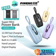 Pineng PN-876 10000mAh Powerbank 22.5W Fast Charging Power Bank Built in Cable Pawer Bank Pineng PN8