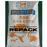 [Repack] 1kg, 2kg, 5kg Makanan Ikan Air Tawar 558 Multi Feed | Pelet Ikan Tilapia Patin Keli | Dedak