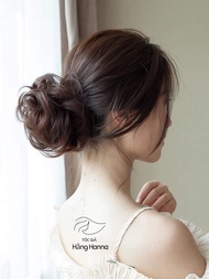 [ hàng hót năm nay ] tóc giả nữ búi cột búi rối tóc giả cho người trung niên tóc búi giả