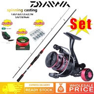 2024 New daiwa 1.8m 2.1m Fishing Rod Set 1000-5000 Series Power Hand Fishing Reel 5.2:1 Max Drag 20kg