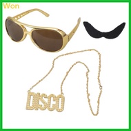 Won 70s Disco Party Costume Accessories Sunglasses for 50s 60s 70s 80s Disco Party