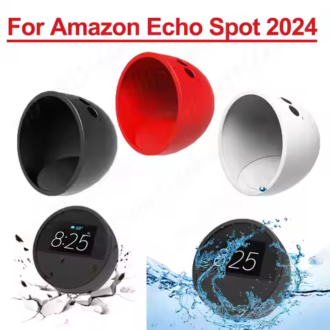 Silicone Cover Case for Amazon Echo Spot 2024 Smart Speaker Case Silicone Protective Case Drop Prote