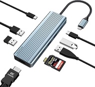 HOPDAY USB C Hub, 9 in 1 USB C to HDMI Dual Monitor USB C Adapter with 4K HDMI, 100W PD Charge, USB 3.0/2.0, SD/TF Card Reader for MacBook Pro/Air, Dell, Surface Pro, HP, Lenovo