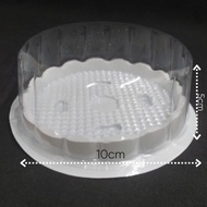 Plastic Box - Round H15 - 10cm Height 5cm - White Base - 10 Boxes with White Base - Set of 10 boxes