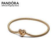 Gold Sparkling Infinity Heart Clasp Snake Chain Bracelet