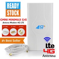 Omni Minimax G45 Antena Eksternal 4G LTE 45dBi Portable dengan Konektor TS9 Connectors Penguat Sinyal Antenna Mobile Modem Huawei Bolt Zte Desain Portabel Signal Booster Strength Receiver Ringan Mudah Dibawa Travel Berpergian Jaringan Kuat Kencang - Putih