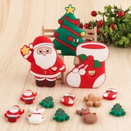 [New G] Kovict 1-10pcs Christmas Series Silicone Beads Santa Reindeer Snowman Christmas Tree Baby Teether DIY Accessories Christmas Gift