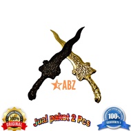 Souvenir sepasang nogo kembar 13 cm bahan kuningan Accesoris