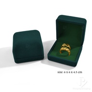 Green Velvet Box Ring Double Can Wear Stud Earrings Size 6x6x4.5cm