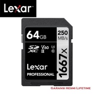 - LEXAR Professional UHS-II V60 SDXC / SD Card 64Gb 250MBps 1667x