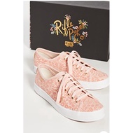 Keds2022 Spring New Product Rifle paper Cooperation Style Velvet Jacquard Craft Flower Pink Canvas Shoes Wedding Shoes