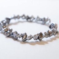 大溪地天然海水keshi黑珍珠手鐲 925純銀