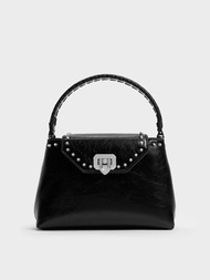 Arwen Studded Top Handle Bag - Noir-S