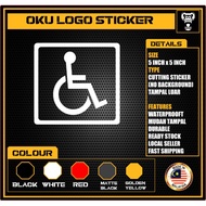 OKU STICKER. OKU LOGO STICKER. STIKER OKU. HANDICAP STICKER. DISABLE STICKER. STICKER KERETA. CAR ST