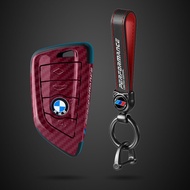FEONERIEY | เคสกุญแจลายคาร์บอนไฟเบอร์สำหรับ BMW