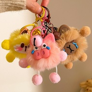 GANTUNGAN Cute Crying Animal Keychain Plush Animal Pattern Keychain