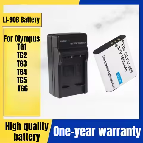 LI-90B Camera Battery + Charger for Olympus TG1 TG2 TG3 TG4 TG5 TG6 Digital Camera 3.7V 1500mAh