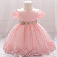 Baby Girl Newborn Dress Gown Infant Birthday Dress for 1 Year Baby Girl Gaun aqiqah