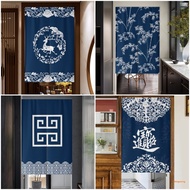 Chinese Style Room Door Curtain for Entrance Partition Long Doorway Curtain Japanese Style Kitchen Curtain Half Curtain
