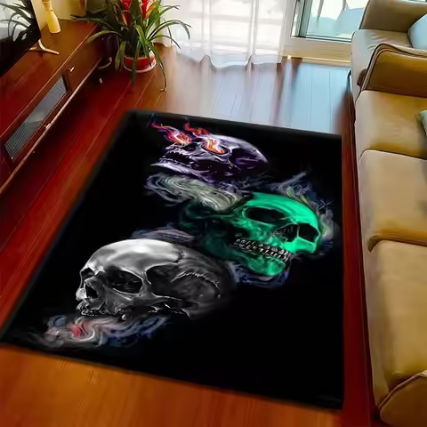 Skull Pattern Carpets and Rug For Livingroom Bedroom Bathroom Hallway Area Soft Carpet Home Children