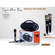 Highy Power Bass Rechargeable &  Wireless Bluetooth Speaker Boom Box & Deep Bass, 2 Free Wireless Mi