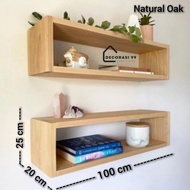 Cube Wall Shelf 20 cm wide, 25 cm high, Length Available in 60 cm to 160 cm, Rectangular Bookshelf S