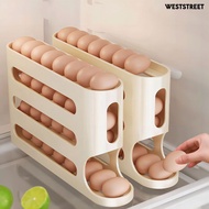 Weststreet 4-Tier Egg Holder for Fridge Auto-Rolling Eggs Dispenser Space Saving Egg Organizer Holds