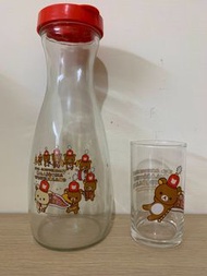 日本 Rilakkuma 拉拉熊 懶懶熊 大臉 金正陶器 玻璃杯 水杯 茶杯 杯子